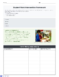 Missing Work Intervention Plan
