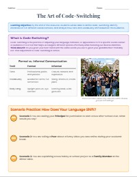Understanding Code-Switching: Navigating Social Worlds