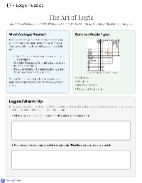 Introduction to Logic Puzzles