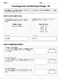 Teen Money Math Practice