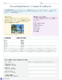 Desert Island Survival Challenge