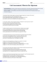 Flowers for Algernon Comprehensive Assessment