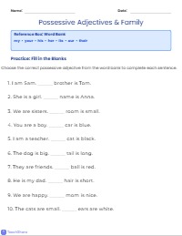 Family Ties: Using Possessive Adjectives