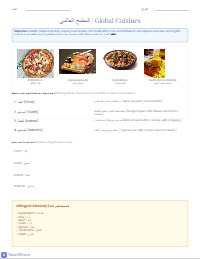 Exploring Global Cuisine: A Bilingual Worksheet