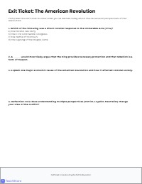 Causes and Perspectives of the American Revolution