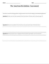 American Revolution Quiz: Paths to Independence