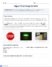 Safety Signs Reading Practice