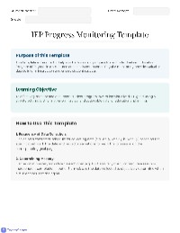 IEP Progress Tracking Template