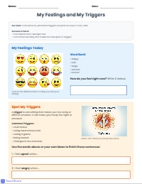 My Personal Calm Down Toolbox Worksheet