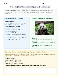 Endangered Species Research Project Selection
