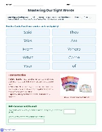Sight Word Flashcard Rapid Recognition