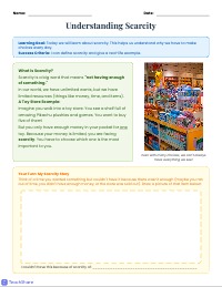Scarcity and Choices Worksheet