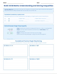 Mastering WJEC GCSE Inequalities Assessment