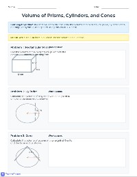 3D Solid Volume Mastery Worksheet