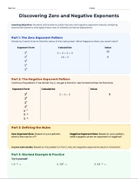 Exploring Zero and Negative Exponents