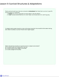 Exploring Science: Environmental Systems and Adaptations