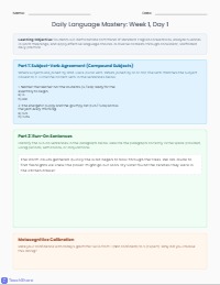 Ninth Grade Language Arts Daily Warm-Up Packet