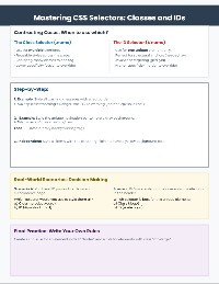 CSS Classes vs IDs