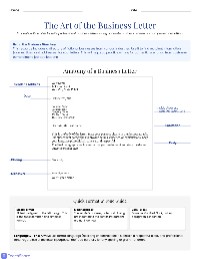 Guide to Writing Business Letters