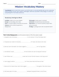 Mastering Academic Vocabulary: Context Clues Practice