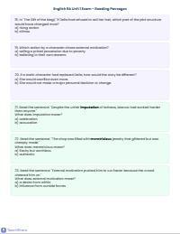 English 9A Unit 1 Exam - SPED Accommodated