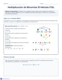Multiplicación de Binomios: Guía y Práctica