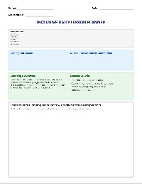 Inclusion Teacher Daily Lesson Plan Template