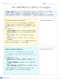 Literary Archetypes Study