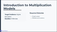 Introduction to Multiplication Models
