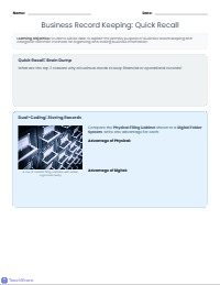 Quick Check: Record Purpose & Methods