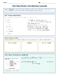 Teen Brain Development Packet