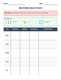 My Daily Classroom Goals Chart