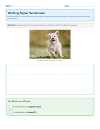 Complete Sentence Writing Practice