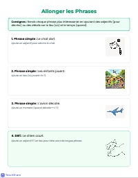 Ensemble de fiches de travail en français