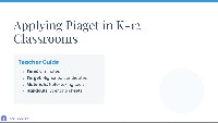 Applying Piaget in the K-12 Classroom