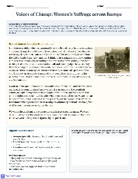 European Women's Suffrage Movements