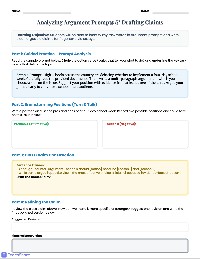 Regents Argument Writing Practice