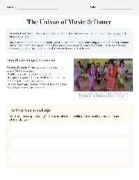Exploring Music and Dance