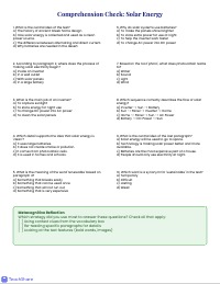 Exploring Solar Power: Reading Comprehension