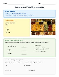 Food Preferences Worksheet Packet