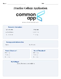 Practice College Application Template