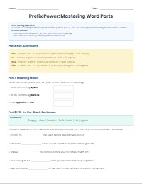 Prefix Practice Worksheet