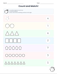 Counting and Matching Numbers 1-7