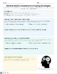 Mental Wellness and Coping Skills