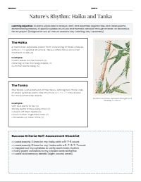 Poetic Forms: Crafting Haiku and Tanka