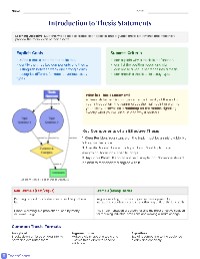 Crafting Effective Thesis Statements