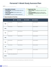 Mastering My Academic Success: Two-Week Plan