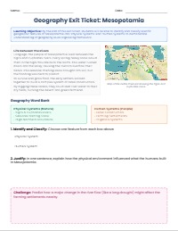Elements of Geography Exit Ticket