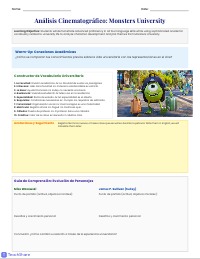 Monsters University Spanish Activity Packet