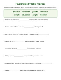 Mastering Final Stable Syllable Patterns